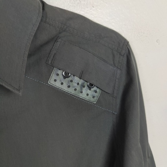 G Star Raw Elite Shirt Mens Small Snap Button Gray Rocker Military‎ Utility - Picture 4 of 10